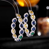 Zircon Inlaid C-shaped Large Ear Ring Earrings For Women Party