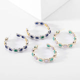 Zircon Inlaid C-shaped Large Ear Ring Earrings For Women Party