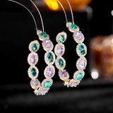 Zircon Inlaid C-shaped Large Ear Ring Earrings For Women Party