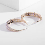Purple Big Circle Earrings For Women Party Jewelry