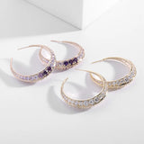 Purple Big Circle Earrings For Women Party Jewelry
