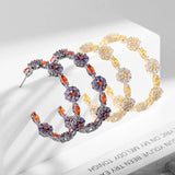 Personality Gun Inlaid Zircon C-shaped Earrings