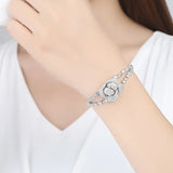 Romantic CZ Geometric Flowers Shape Bracelet for Women