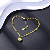 Heart Bracelet Women Plated Cuban Chain Party Jewelry