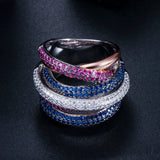 Multicolor CZ Engagement Unisex Rings Bridal Finger Ring