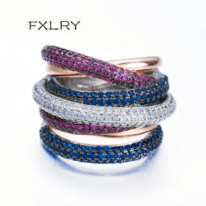 Multicolor CZ Engagement Unisex Rings Bridal Finger Ring