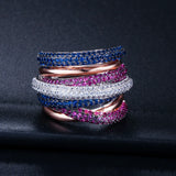 Multicolor CZ Engagement Unisex Rings Bridal Finger Ring