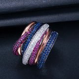 Multicolor CZ Engagement Unisex Rings Bridal Finger Ring