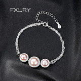 Zircon Charms Pearl Bracelet for Women