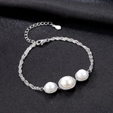 Zircon Charms Pearl Bracelet for Women