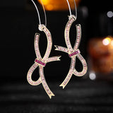 Zircon Bow Stud Earrings For Women Wedding Jewelry
