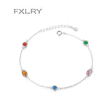 Silver Zircon Chain Bracelet for Women Fine Party Jewelry