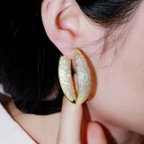 Zircon Big Shining Hoop Earrings for Women