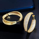 Zircon Big Shining Hoop Earrings for Women