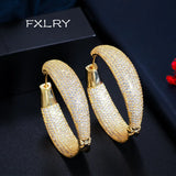 Zircon Big Shining Hoop Earrings for Women
