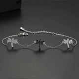 Sweet Dragonfly Bracelet with Micro Inlaid Zircon for Women