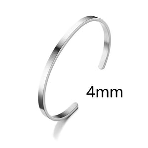 Adjustable C-shaped Stainless Steel Cuff Bracelet 18K Plating Women Bangle