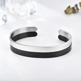 Adjustable C-shaped Stainless Steel Cuff Bracelet 18K Plating Women Bangle