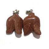 2 Pcs Silver Plated Flower Cherry Quartz Pendant Green Aventurine