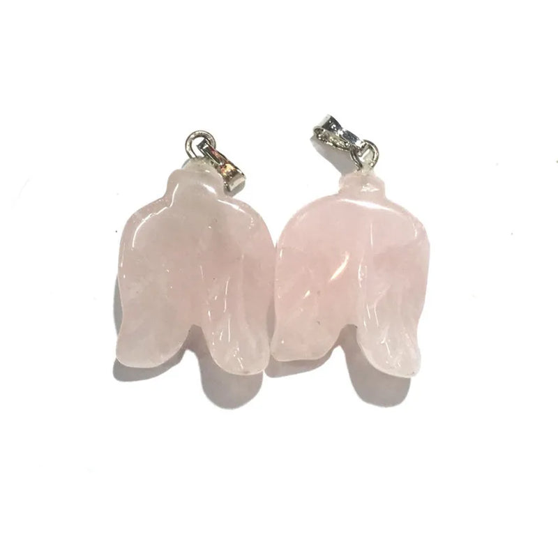 2 Pcs Silver Plated Flower Cherry Quartz Pendant Green Aventurine