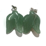 2 Pcs Silver Plated Flower Cherry Quartz Pendant Green Aventurine