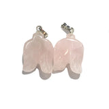 2 Pcs Silver Plated Flower Cherry Quartz Pendant Green Aventurine