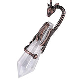 Unique Copper Dragon Wrap Hexagon Prism Tiger Eye Stone Pendant
