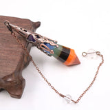 FYJS Copper Hexagon Prism Rainbow Stone Pendant Chakra Jewelry