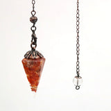 Copper Plated Amethysts Stone Hexagon Pyramid Pendant