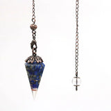 Copper Plated Amethysts Stone Hexagon Pyramid Pendant