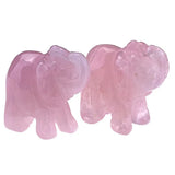 Rose Pink Quartz Elephant Pendant for Gift