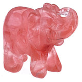 Rose Pink Quartz Elephant Pendant for Gift