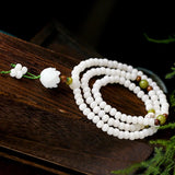 FYJS Unique Female Gift Flower Quartz Beads Bracelet Ethnic Jewelry