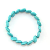 FYJS Unique Weave Turquoises Stone Round Stretchy Bracelet