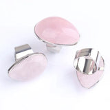 Rose Pink Quartz Resizable Wedding Ring for Women
