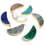 FYJS Light Yellow Moon Malachite Stone Pendant Howlite Jewelry