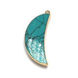 FYJS Light Yellow Moon Malachite Stone Pendant Howlite Jewelry