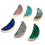 FYJS Light Yellow Moon Malachite Stone Pendant Howlite Jewelry
