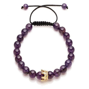 FYJS Light Yellow Crown Weave Amethysts Bracelet