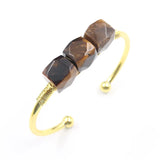 Light Yellow Amethysts Crystal Bangle Tiger Eye Stone Jewelry