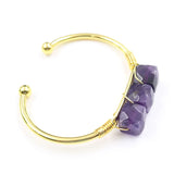 Light Yellow Amethysts Crystal Bangle Tiger Eye Stone Jewelry