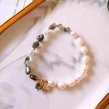 FYJS Light Yellow Amethysts Stone Bracelet with Pearls