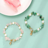 FYJS Tiger Eye Stone Stretchy Bracelet Green Aventurine Jewelry