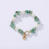 FYJS Tiger Eye Stone Stretchy Bracelet Green Aventurine Jewelry
