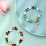 FYJS Tiger Eye Stone Stretchy Bracelet Green Aventurine Jewelry
