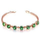Light Yellow Green Tourmaline Link Chain Bracelet