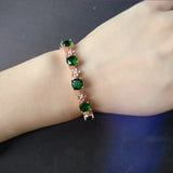 Light Yellow Green Tourmaline Link Chain Bracelet