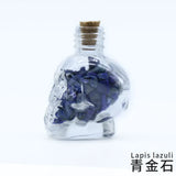 Unique Punk Style Skull Head Tourmaline Stone Pendant for Halloween Gift