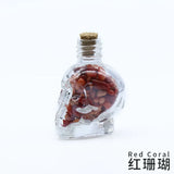 Unique Punk Style Skull Head Tourmaline Stone Pendant for Halloween Gift