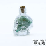 Unique Punk Style Skull Head Tourmaline Stone Pendant for Halloween Gift